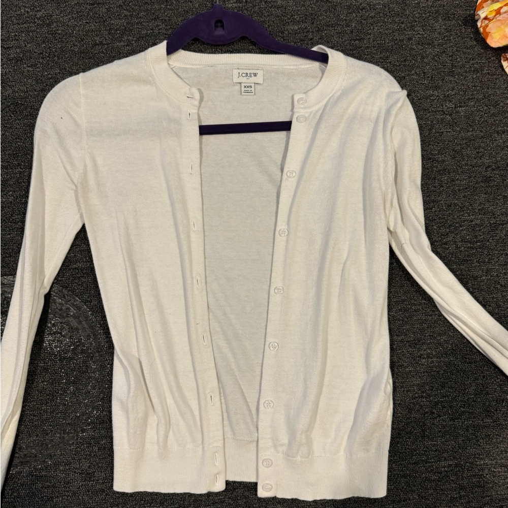 JCrew White cardigan XXS